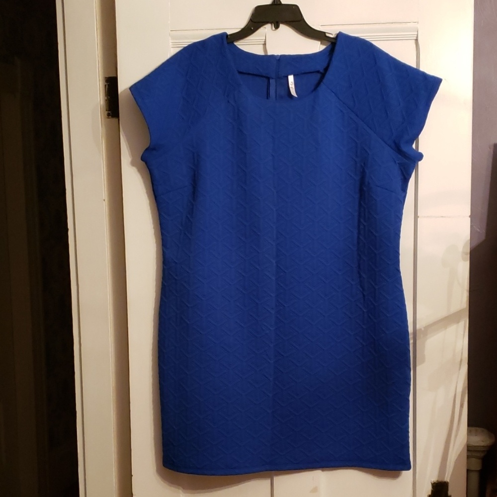 Plus Blue Scuba Dress